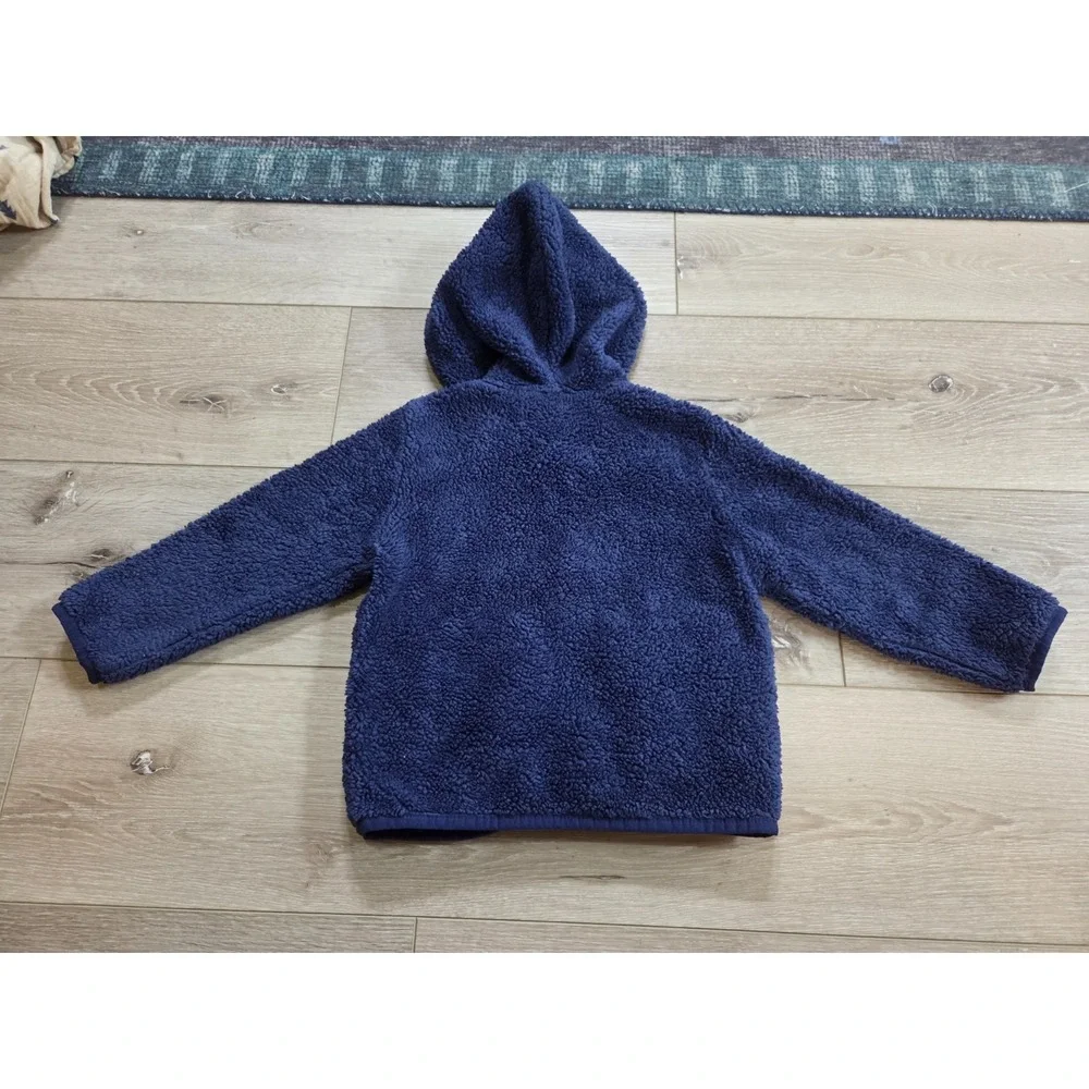 Hanna Andersson Marshmallow Fleece Full Zip Hoodie Jacket Navy Blue 90 cm 3T